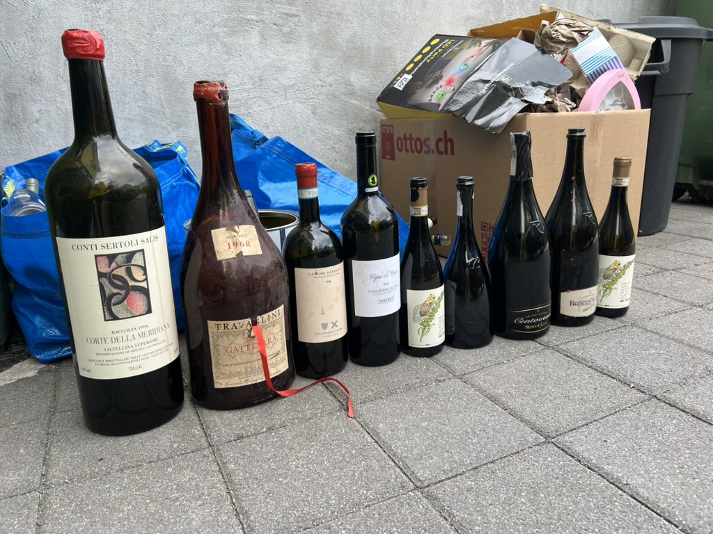 A collection of wine bottles